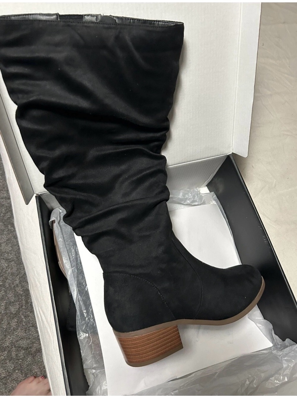 New Lane Bryant black knee High flat boots women's size 7 Wide Width Plus